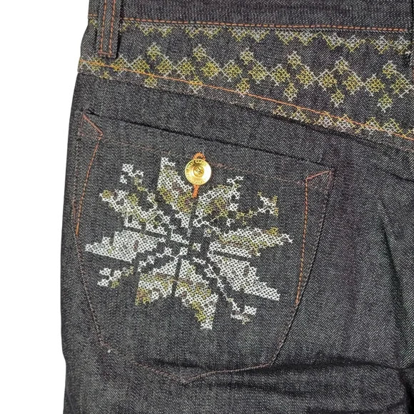 Phat Farm Vintage Y2K Baggy Wide Leg Hip Hop Black Wash Denim Jeans Men's 40x34